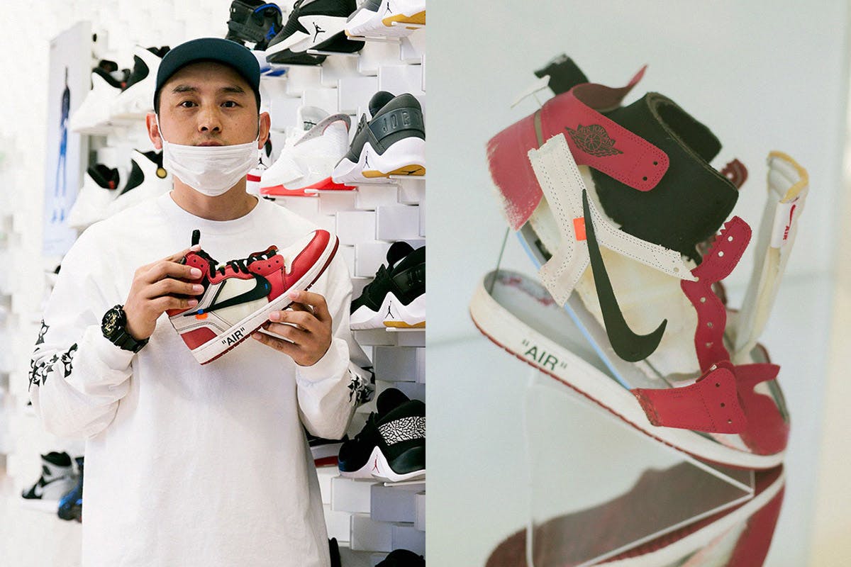 The sneakers by artist
